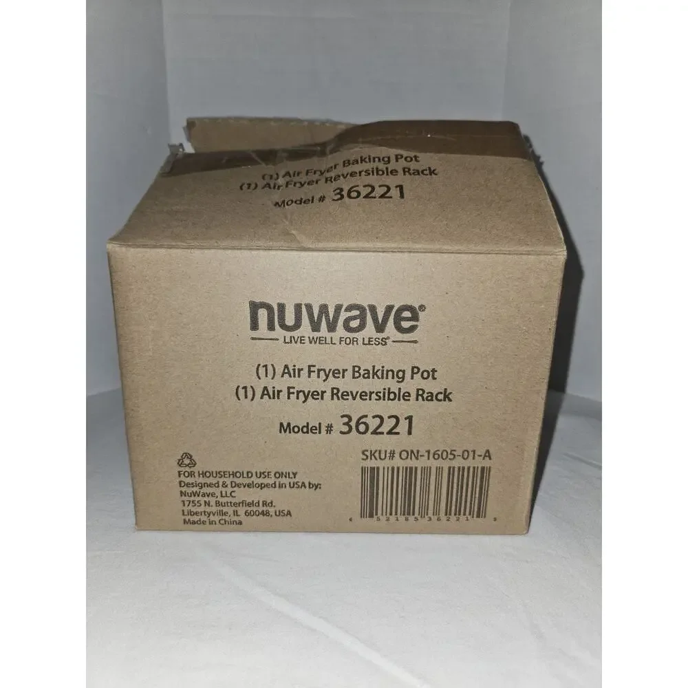 NUWAVE Air Fryer Gourmet Accessory Kit Reversible Rack Baking Pan NEW 36221